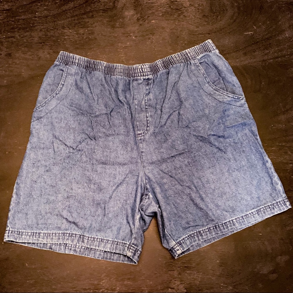 Vintage Elastic Mid Rise Jean Shorts